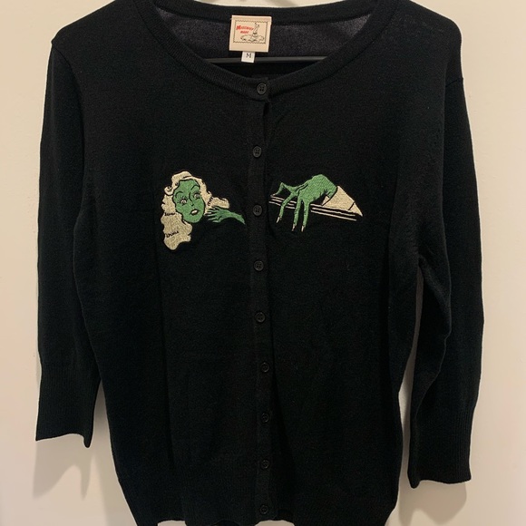 Mischief Made Sweaters - ‘NIGHT OF HORROR’ Black Cardigan by Mischief Made